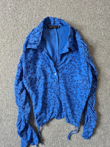 056zara blue floral print - floral,