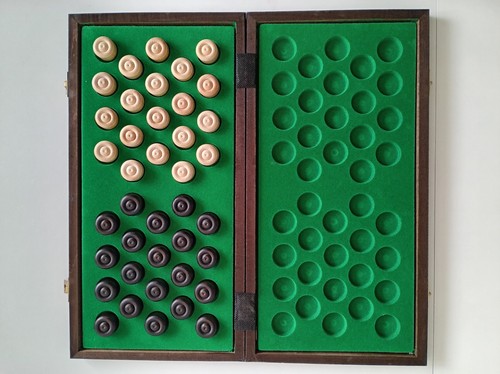 Large wooden checkers set - large,
