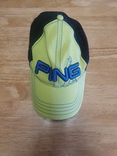 UNISEX PING GOLF CAP LIME GREEN TO FRONT BLACK PANELS TO THE BACK ONE SIZE