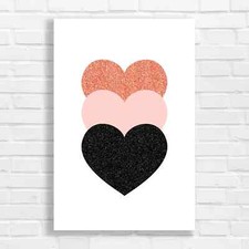 Glitter Hearts Canvas Print