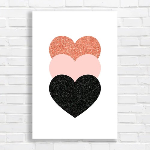 Glitter hearts canvas print - glitter,