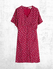 Ex Seasalt Women’s Short Sleeve Fit & Flare Tea Day Dress in Bright Petal Rudder