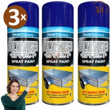 3 x 400ML Galvanized Effect Spray Paint Anti Corrosive Coating Repair & Protect