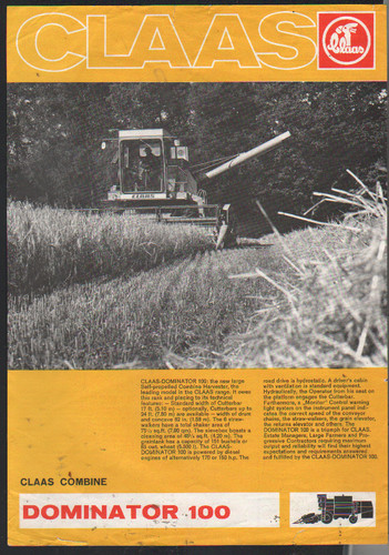 Claas dominator 100 - "dominator, 100"