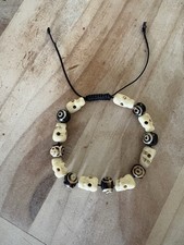 Original Tibetan Buddhist Yak Bone Skull Meditation Prayer Wrist Mala