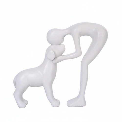 Human and dog statue - and,