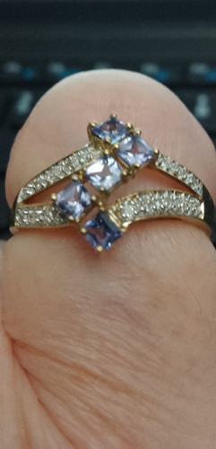 Gold tanzanite and clear - gold,