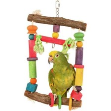 Activity Swing Parrot Natural Wooden Hanging Cotton African Grey Amazon Conure