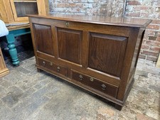 Antique Oak Coffer Mule Chest Trunk