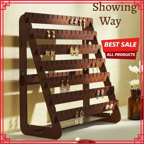 Retro wooden earring holder - retro,