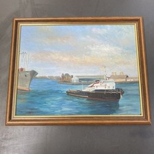 Vintage  Painting "Tug Boat"