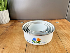 4 VINTAGE ENAMEL NESTING BOWL