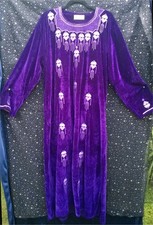 Purple Velour Embroidered