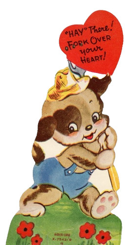 Vintage valentine dog farmer - valentine,