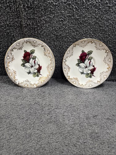 Aynsley saucer red white - 2,