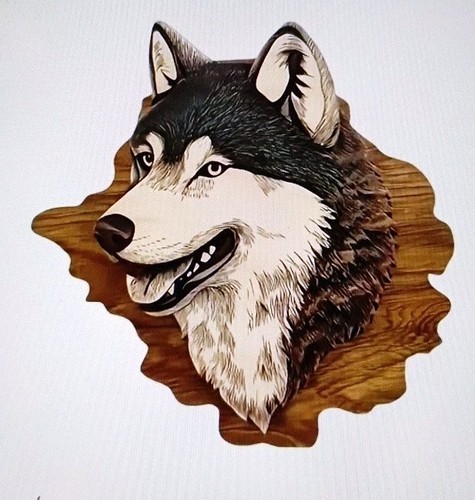 Wolf trophy head - wolf, 2d(flat)