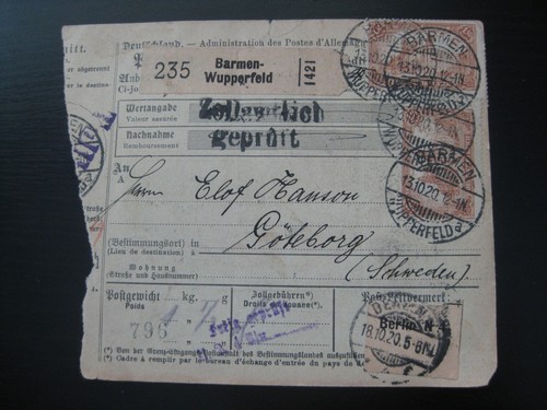 Deutsches reich 1920 parcel - deutsches,