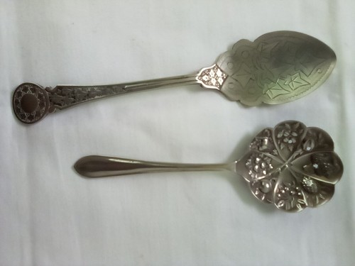 Ornate vintage silver preserve - vintage,