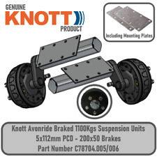 Knott Trailer 1100kg Braked Suspension Units 5x112mm PCD and Mounting Plates