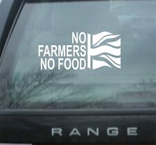 NO FARMERS NO FOOD - Tractor Farmer Vinyl Decal/Sticker - Size: 210mm x 97mm