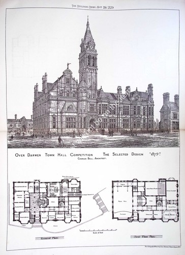 1879 darwen town - :, hall