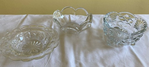 Antique mixed glass bowls - glass, mid