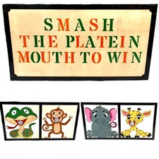 Vintage 20th Century Travelling Fairground Plate Smash / Ball Throw Boards Game