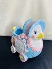 VINTAGE 60s JAPAN kids PRAM DECORATIVE PLANTER "BEST WISHES TO YOU & YOUR BABY"