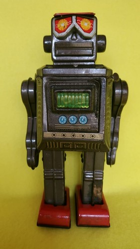 Vintage tin toy robot - toy, mr