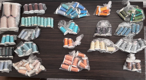 Coloured embroidery thread set - embroidery,