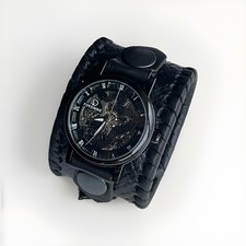 Black Leather Watch Wrist band