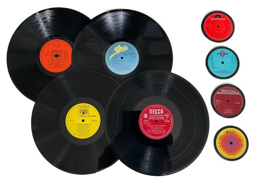 Retro vinyl music placemats - music,