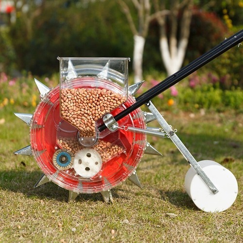Hand push roller planter wheat - roller,