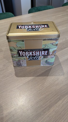 Vintage yorkshire gold tea tin - yorkshire,