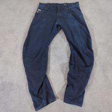 G-Star Jeans Mens W34 L32 (L31) Blue Arc Loose Tapered Elwood 5620 Denim Dark