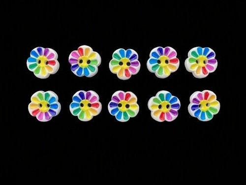 Rainbow flower buttons - flower,