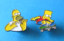 Small Bart and Homer SIMPSON Pin Badges. Unused. Clearance Price !