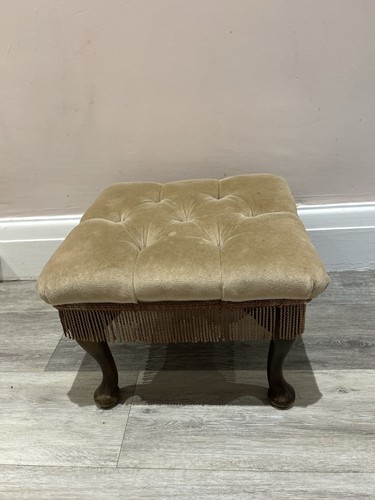 Vintage beige velvet - velvet, tufted