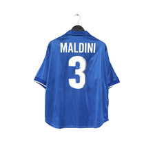 1997/98 MALDINI #3 Italy Vintage Nike Home Football Shirt (XL) World Cup 98