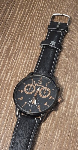 Mens black and gold watch - mens,