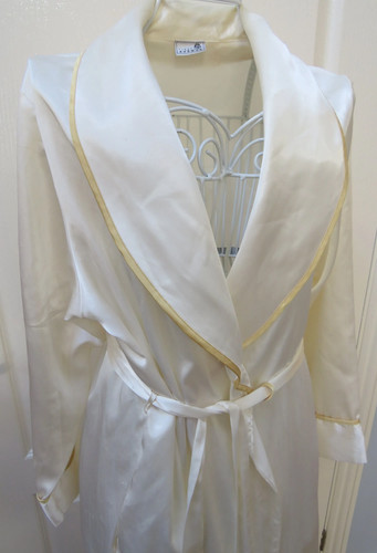 Satin robe size beige - satin,