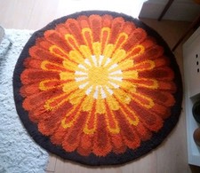 Mid Century Sunburst Rya Rug Rare Iconic Retro Scandi Scandinavian 1960s 1970s  