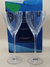 Dartington Crystal Elegance Wine Glasses Set of 2 Vintage Boxed 22.5cm High