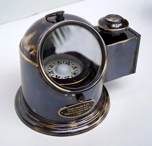 Nautical brass oil lamp