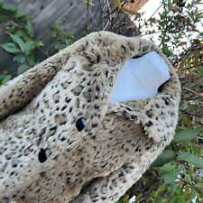 Vintage New Look Y2K Animal Leopard Print Faux Fur Coat Jacket Ocelot UK 10