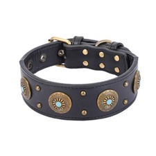 Leather Dog Collar Pet Collars Genuine Leather Medium Large Dogs Collars