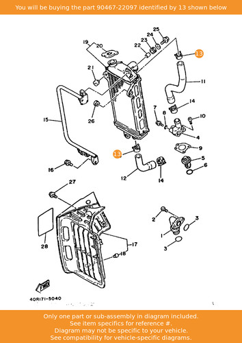 Yamaha clip 90467 22097 oem - clip,,