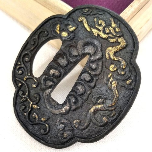 Japanese tsuba dragon - tsuba,