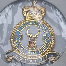 RAF 33 Squadron Queens Crown Badge.