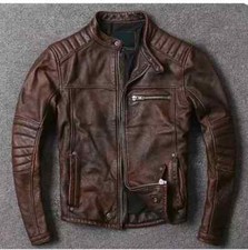 Men Café Racer Biker Leather